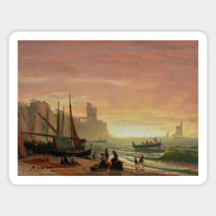 The Fishing Fleet by Albert Bierstadt Magnet